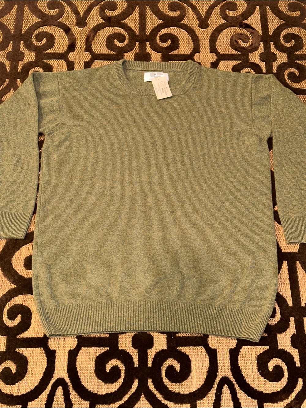 Kerry Wollen Mills IRELAND Merino Wool Cashmere Blend Knit Sweater Pullover XL